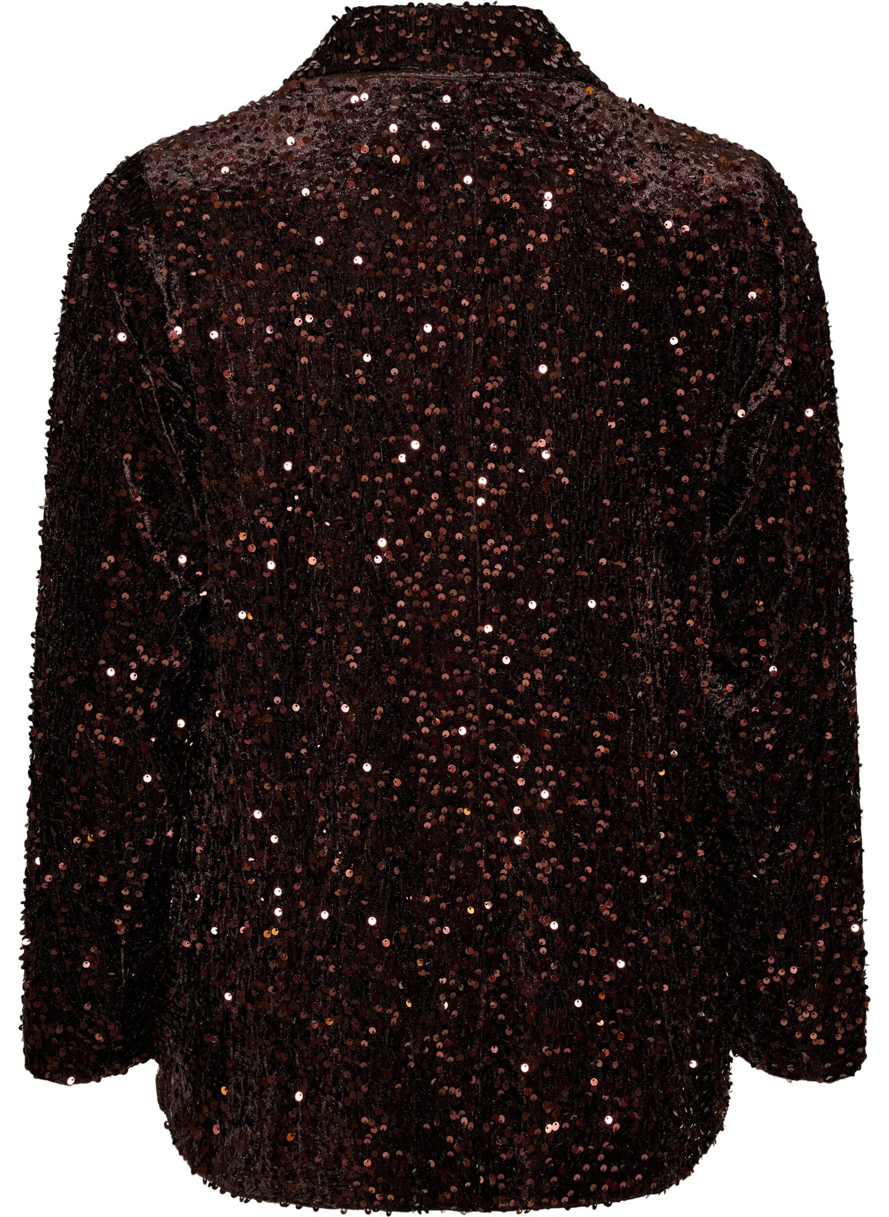 ZizziBlazer mit Pailletten, Braun, Packshot image number 1