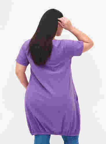 Kurzarm Kleid aus Baumwolle, Deep Lavender, Model image number 1