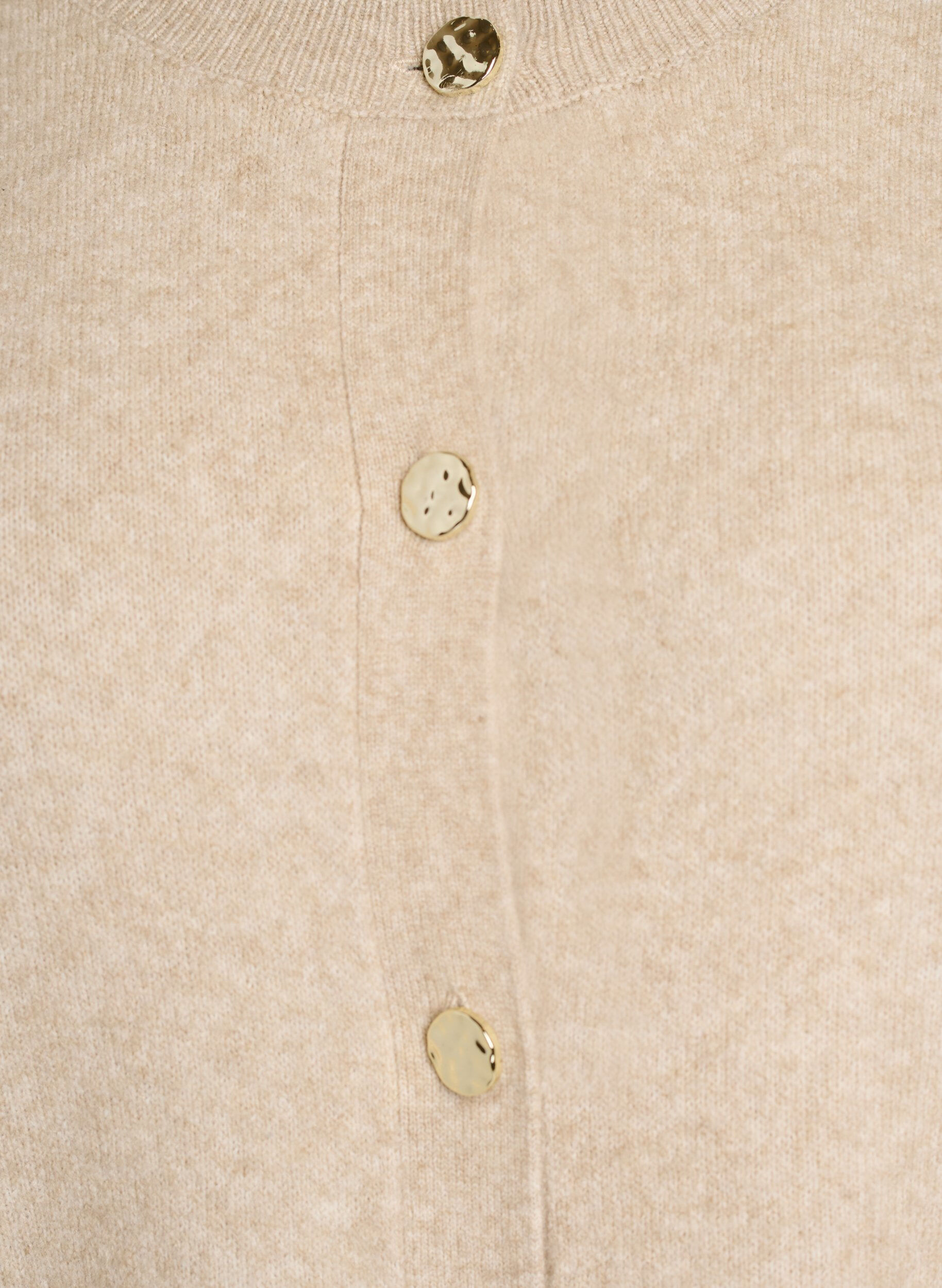 ZizziStrickjacke aus weichem Strick mit goldfarbenen Kn&ouml;pfen, Beige, Packshot image number 2