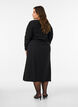 Midi-Kleid mit welliger Struktur und langen &Auml;rmeln, Schwarz, Model image number 2