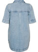 Kurz&auml;rmeliges Denimkleid mit Kragen und Knopfleiste, Blau, Packshot image number 1