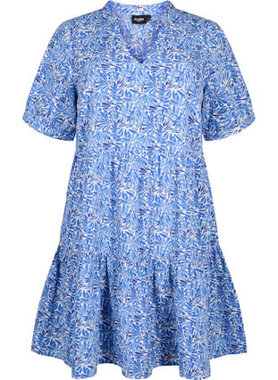 FLASH – A-Linien-Kleid mit Print, White Blue AOP, Packshot image number 0