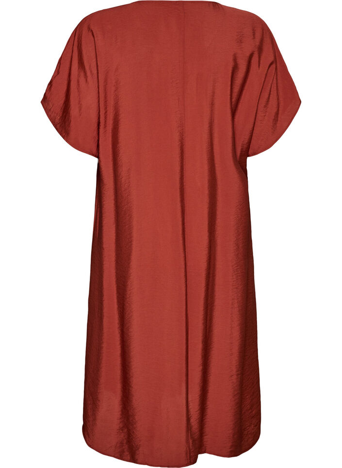 Kleid aus Viskose mit V-Ausschnitt, Rot, Packshot image number 1