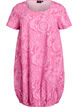 Kurz&auml;rmliges Baumwollkleid mit Aufdruck, Pink, Packshot image number 0