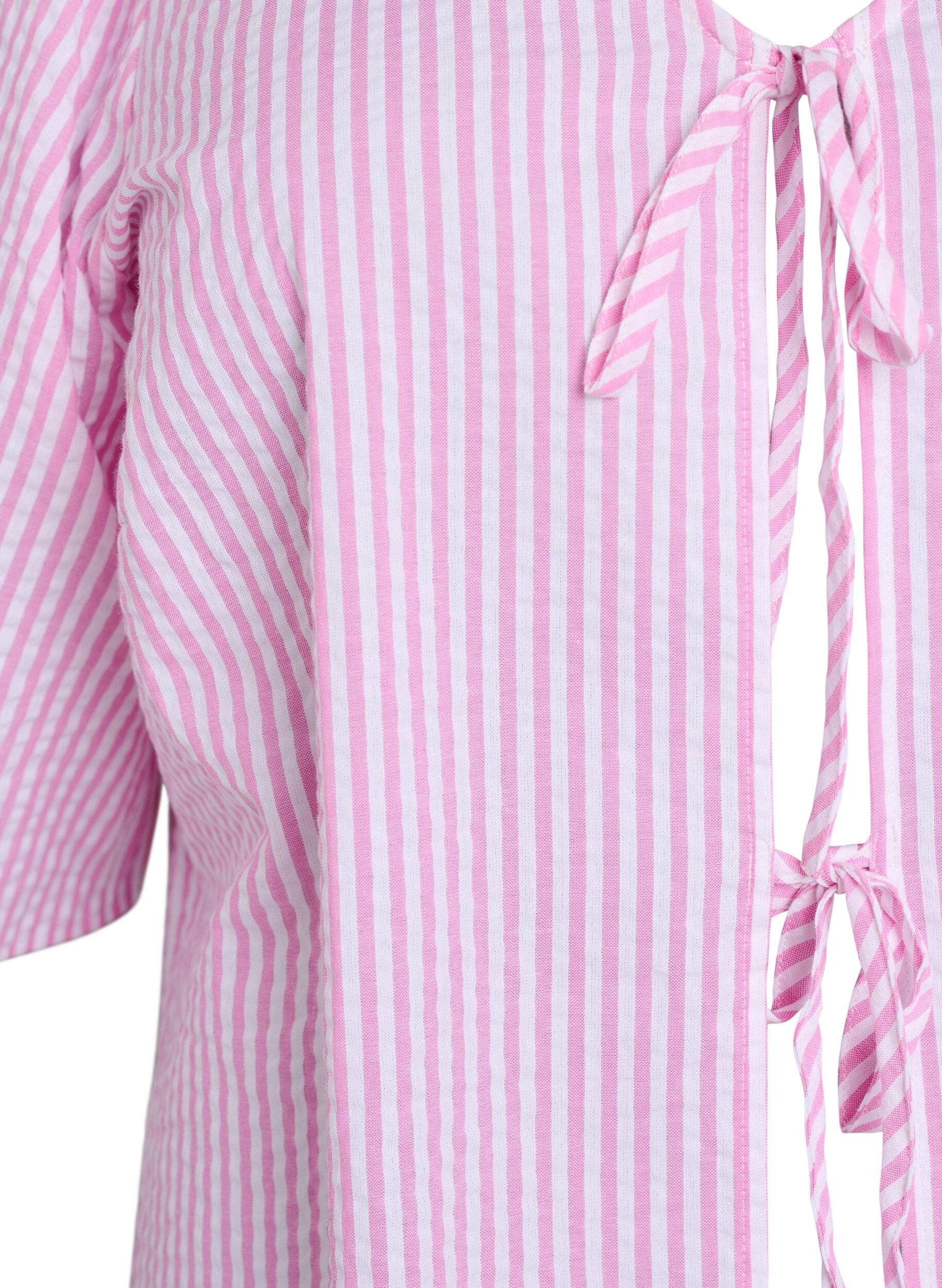 ZizziFLASH - Gestreifte Bluse mit Schleifen, Pink, Packshot image number 2