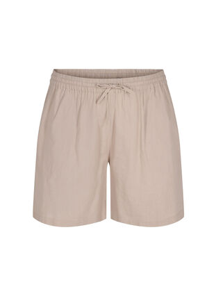 Lockere Shorts aus einer Baumwollmischung mit Leinen, Simply Taupe, Packshot image number 0