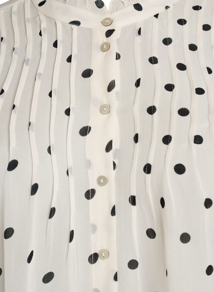 Bluse aus Viskose mit R&uuml;schenkragen, Wei&szlig;, Packshot image number 2