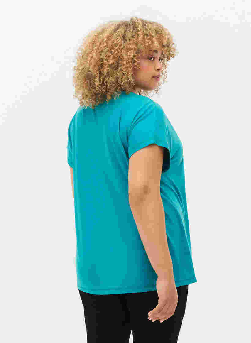 Kurzarm Trainingsshirt, Deep Peacock Blue, Model image number 1