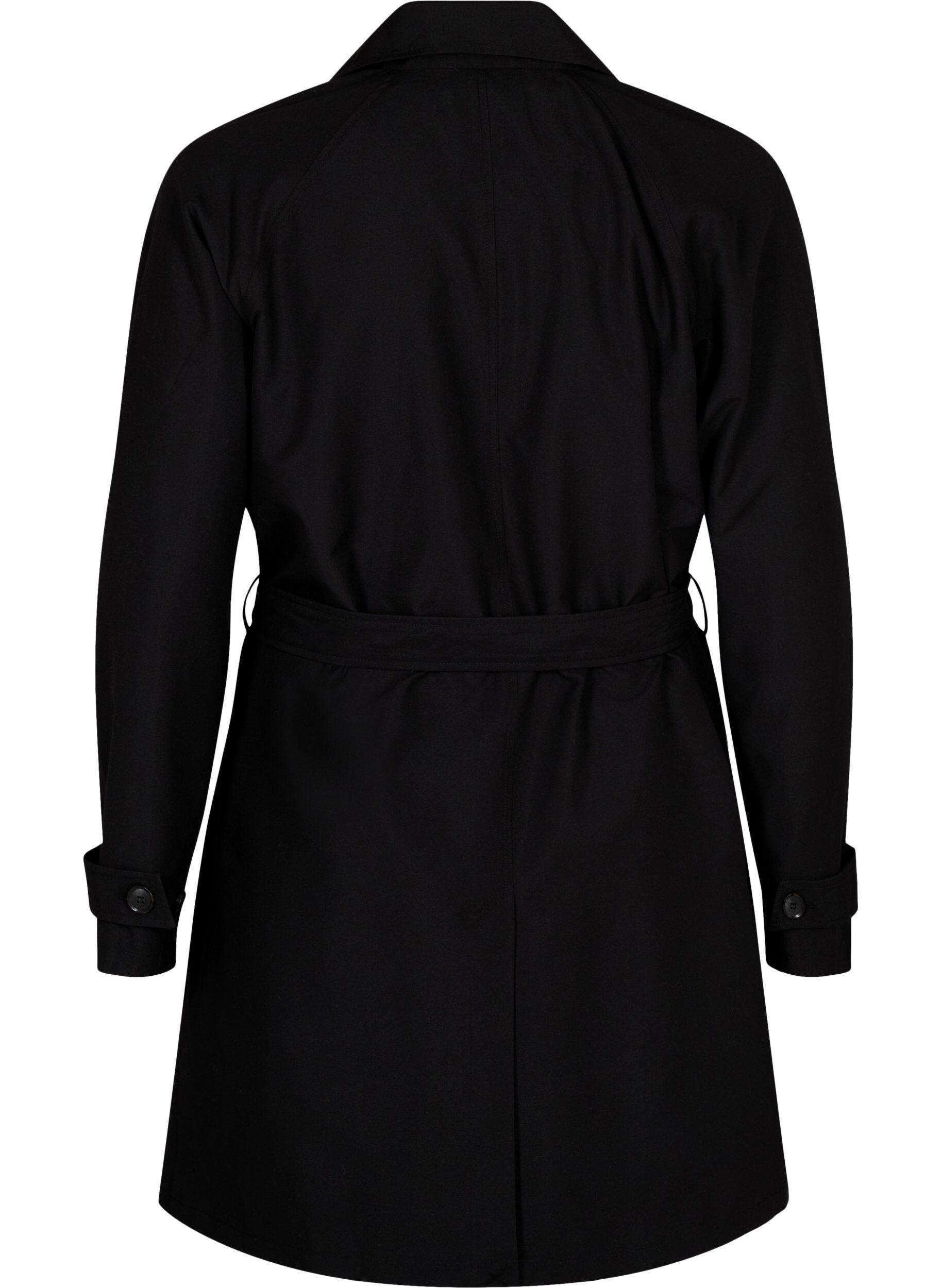 ZizziTrenchcoat mit G&uuml;rtel und Schlitz, Black, Packshot image number 1