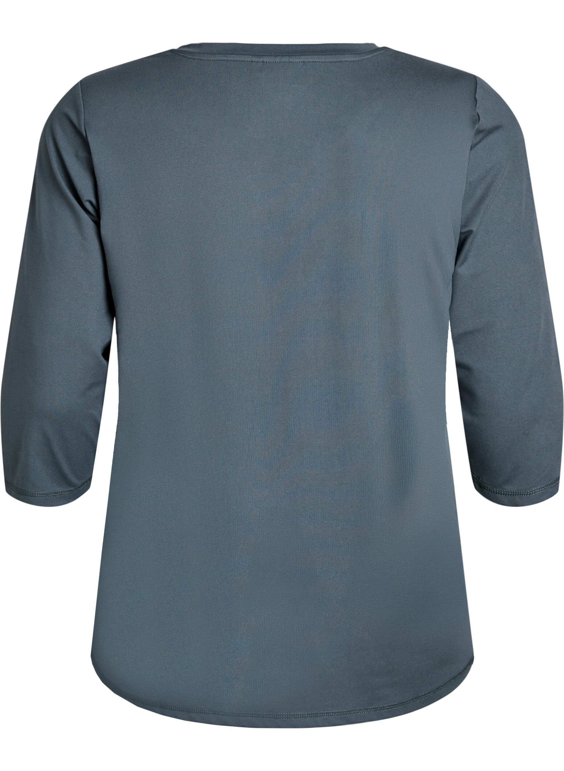 Zizzi Trainingsbluse mit 3/4 &Auml;rmeln, Grau, Packshot image number 1