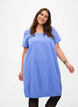 Kurzarm Kleid aus Baumwolle, Blau, Model image number 0