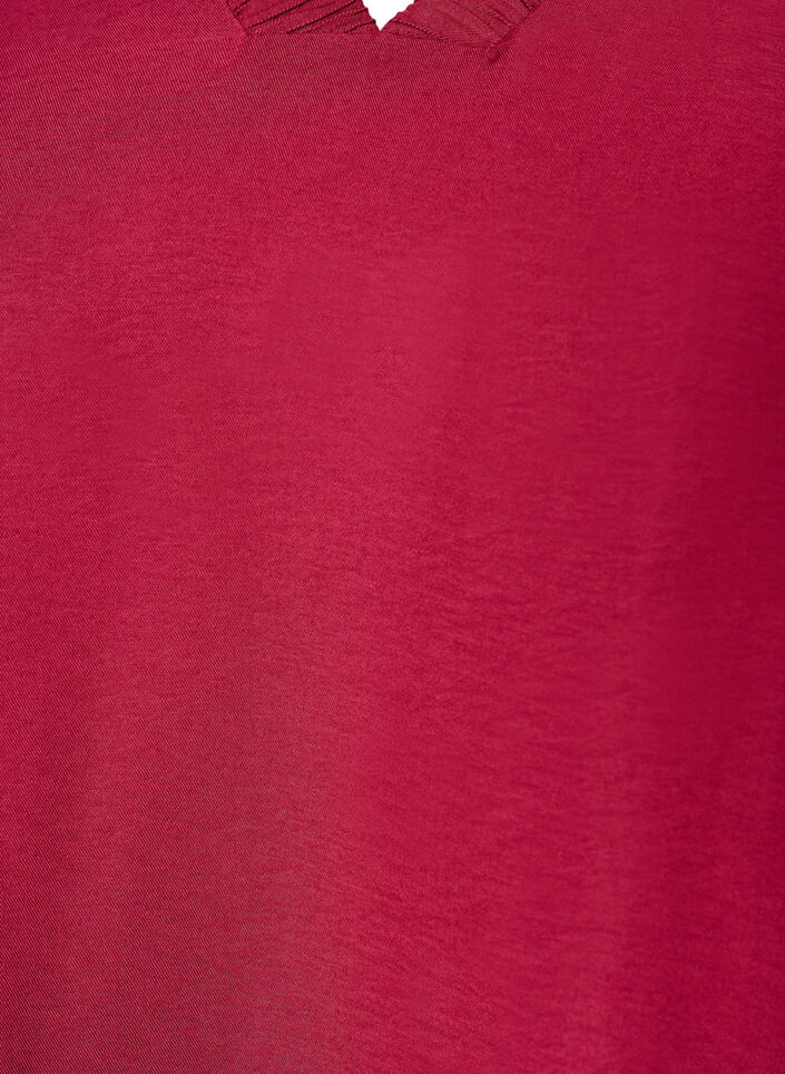 Tunika mit Ballon&auml;rmeln und V-Ausschnitt, Rot, Packshot image number 2