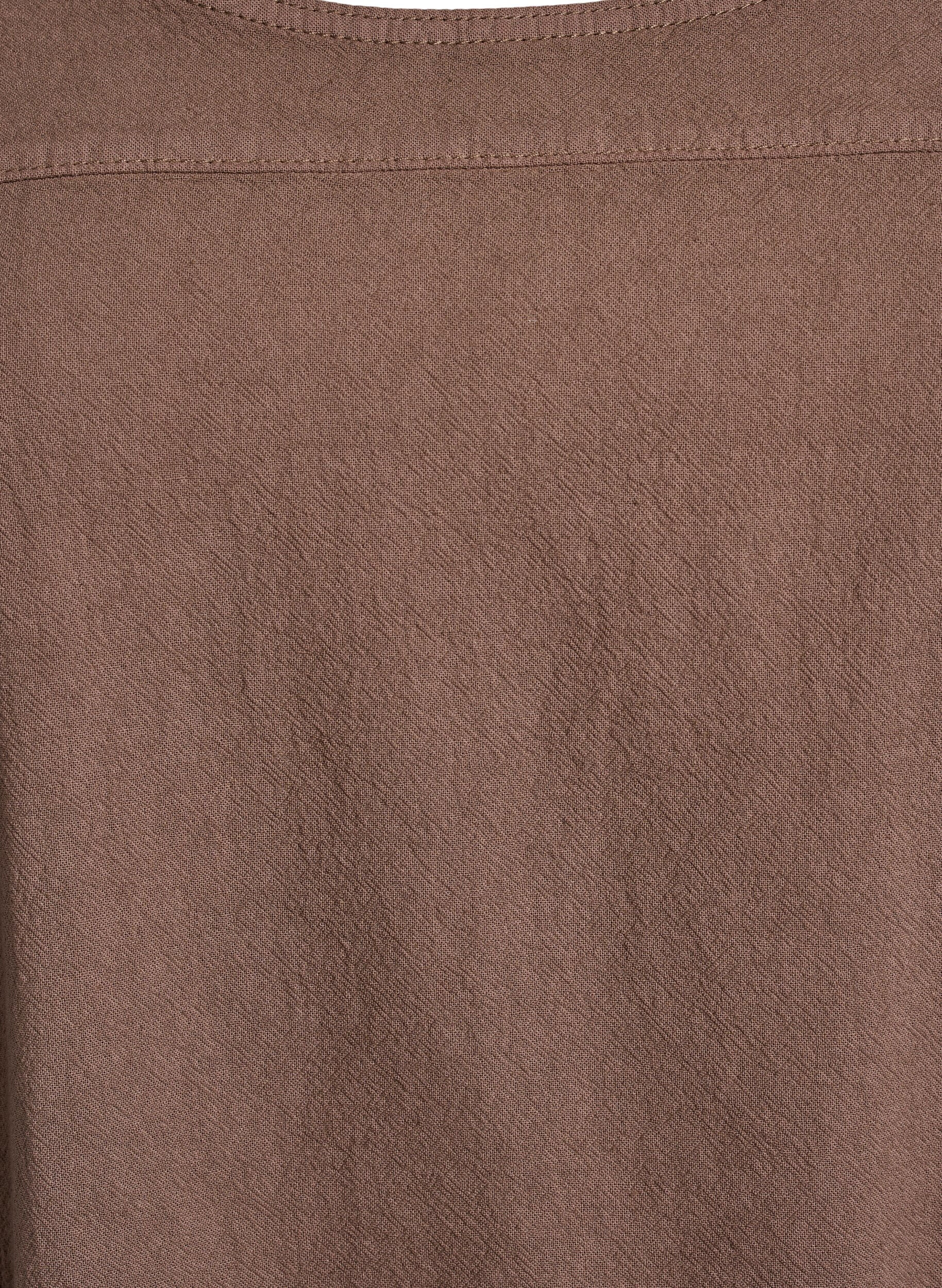 ZizziBaumwollkleid mit kurzen &Auml;rmeln, Braun, Packshot image number 2