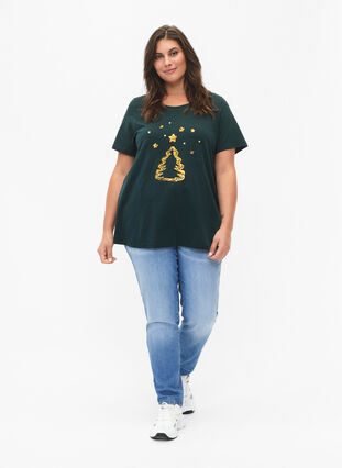 Weihnachts-T-Shirt mit Pailletten, Scarab W.  Tree, Model image number 2