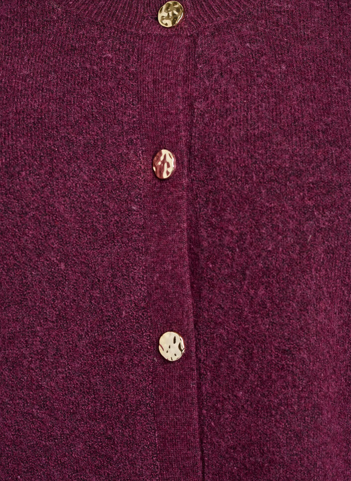 Cardigan aus weichem Strick mit goldfarbenen Kn&ouml;pfen, Dunkles Bordeaux, Packshot image number 2