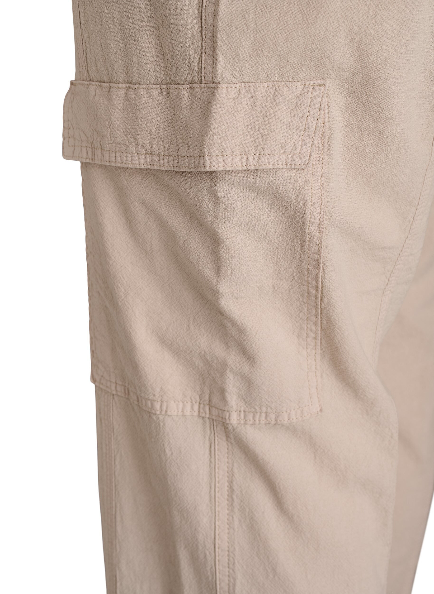 ZizziLockere Cargohose aus Baumwolle, Beige, Packshot image number 4