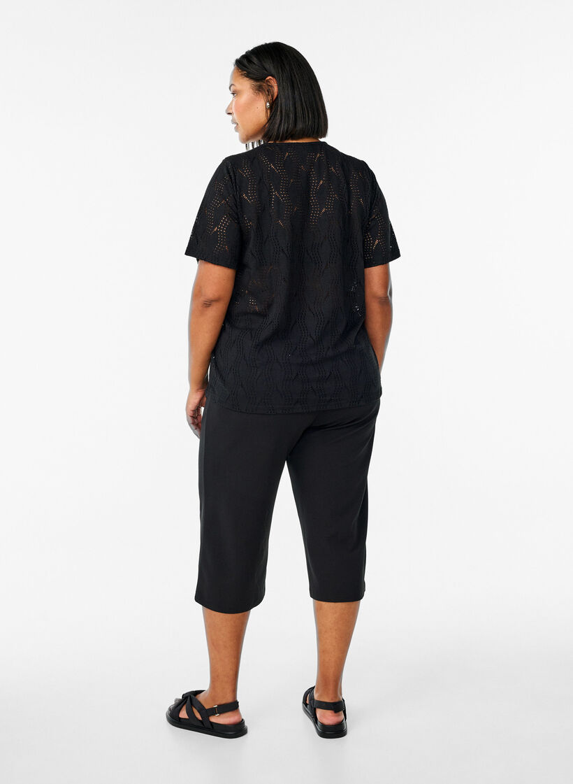 FLASH - Hochtaillierte Knickerbocker mit lockerem Schnitt, Schwarz, Model image number 2