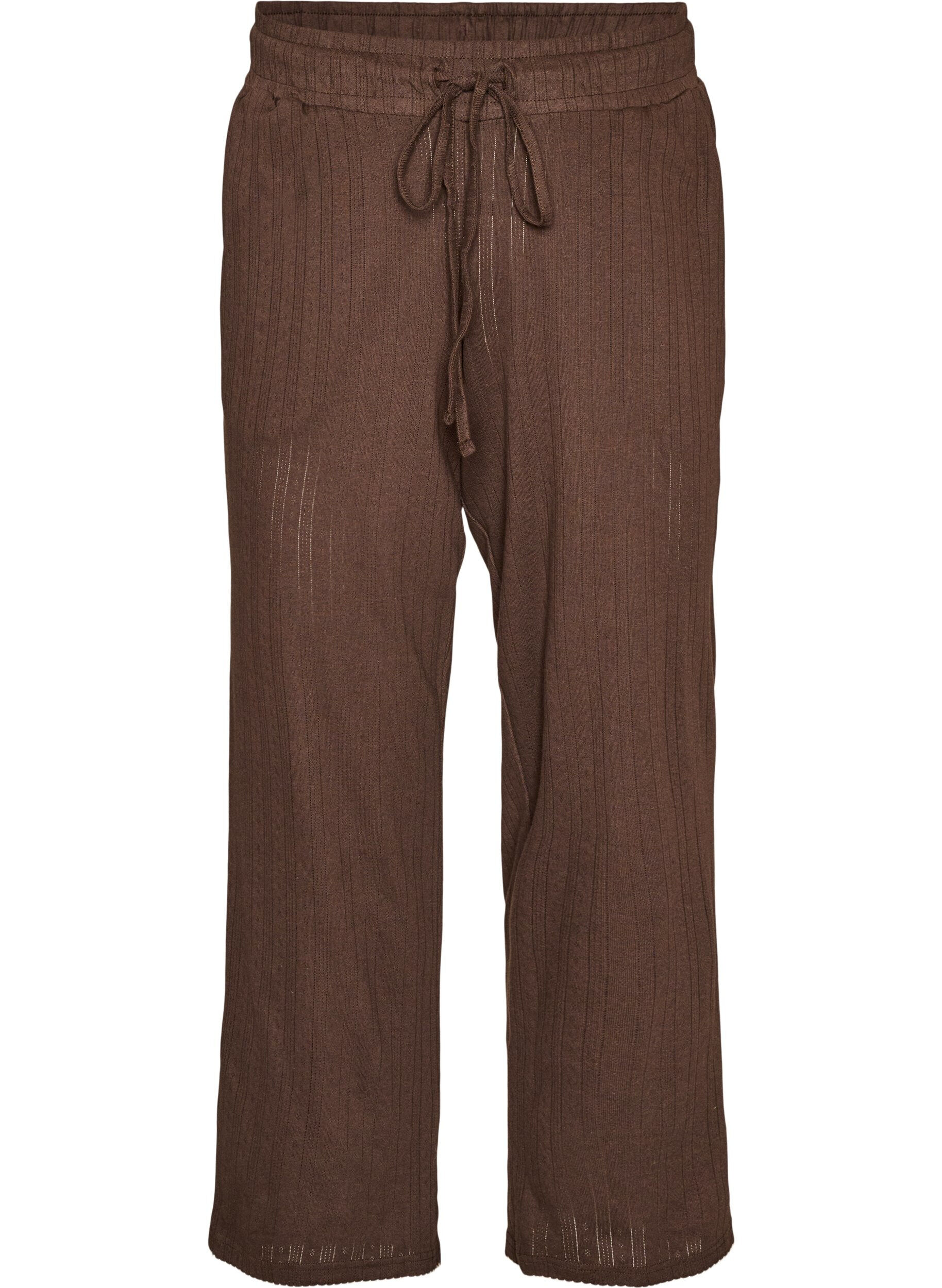 ZizziPyjamahose aus Bio-Baumwolle mit Lochstickerei, Braun, Packshot image number 0