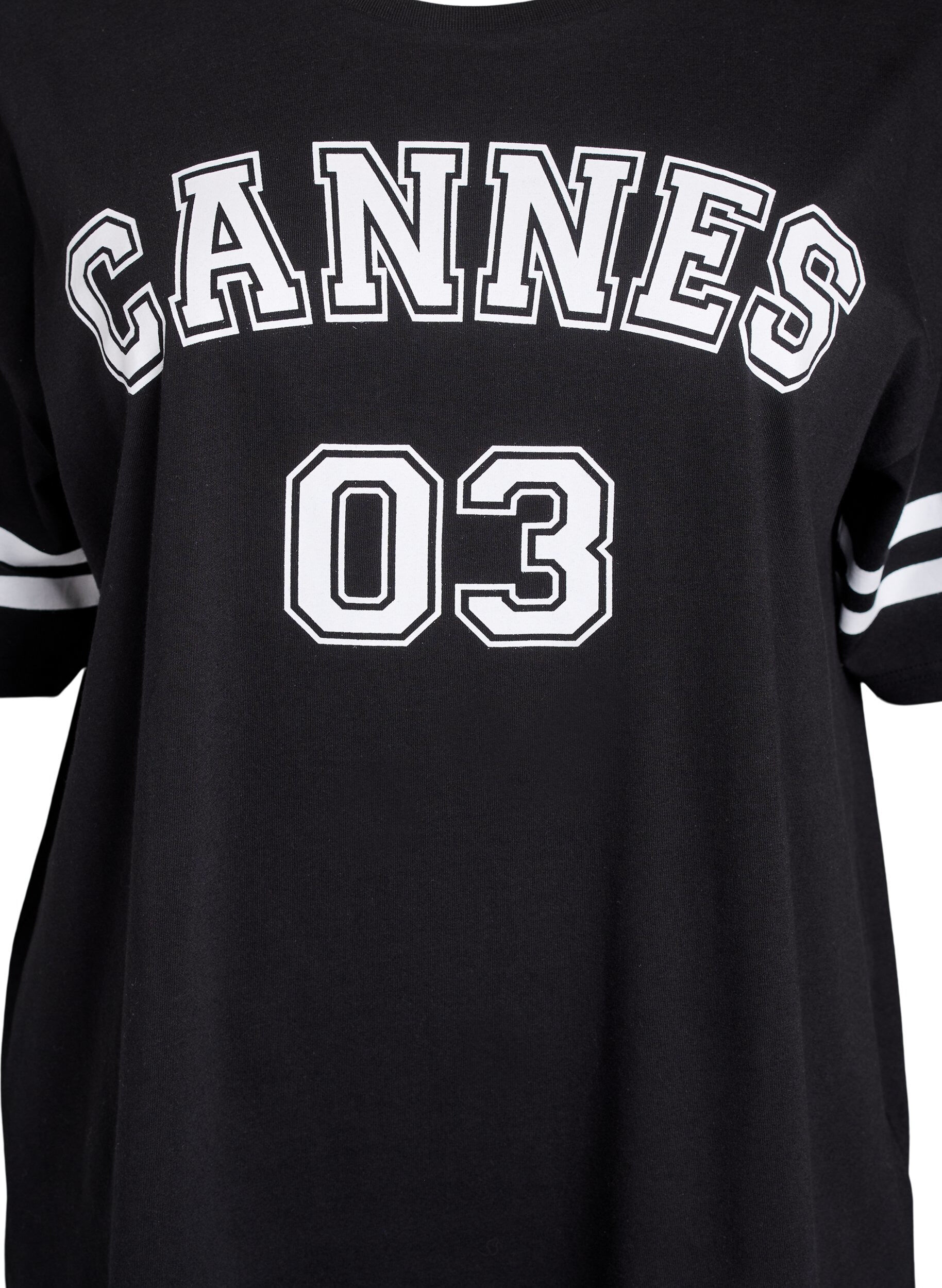 ZizziSportliches Oversize-College-T-Shirt, Schwarz, Packshot image number 2