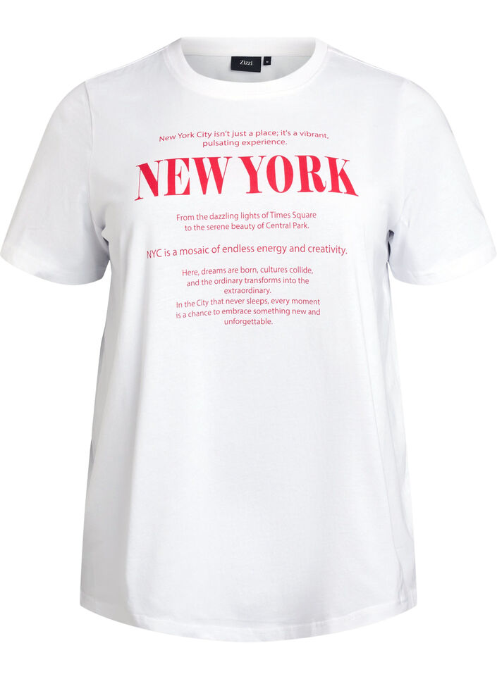 Basic-T-Shirt aus Baumwolle mit Rundhalsausschnitt, Weiß, Packshot image number 0