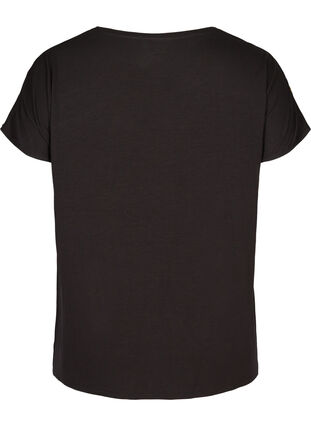 Kurzarm T-Shirt mit Pailetten, Black, Packshot image number 1