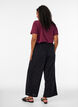 Cordhose mit weitem Bein und hoher Taille, Schwarz, Model image number 1