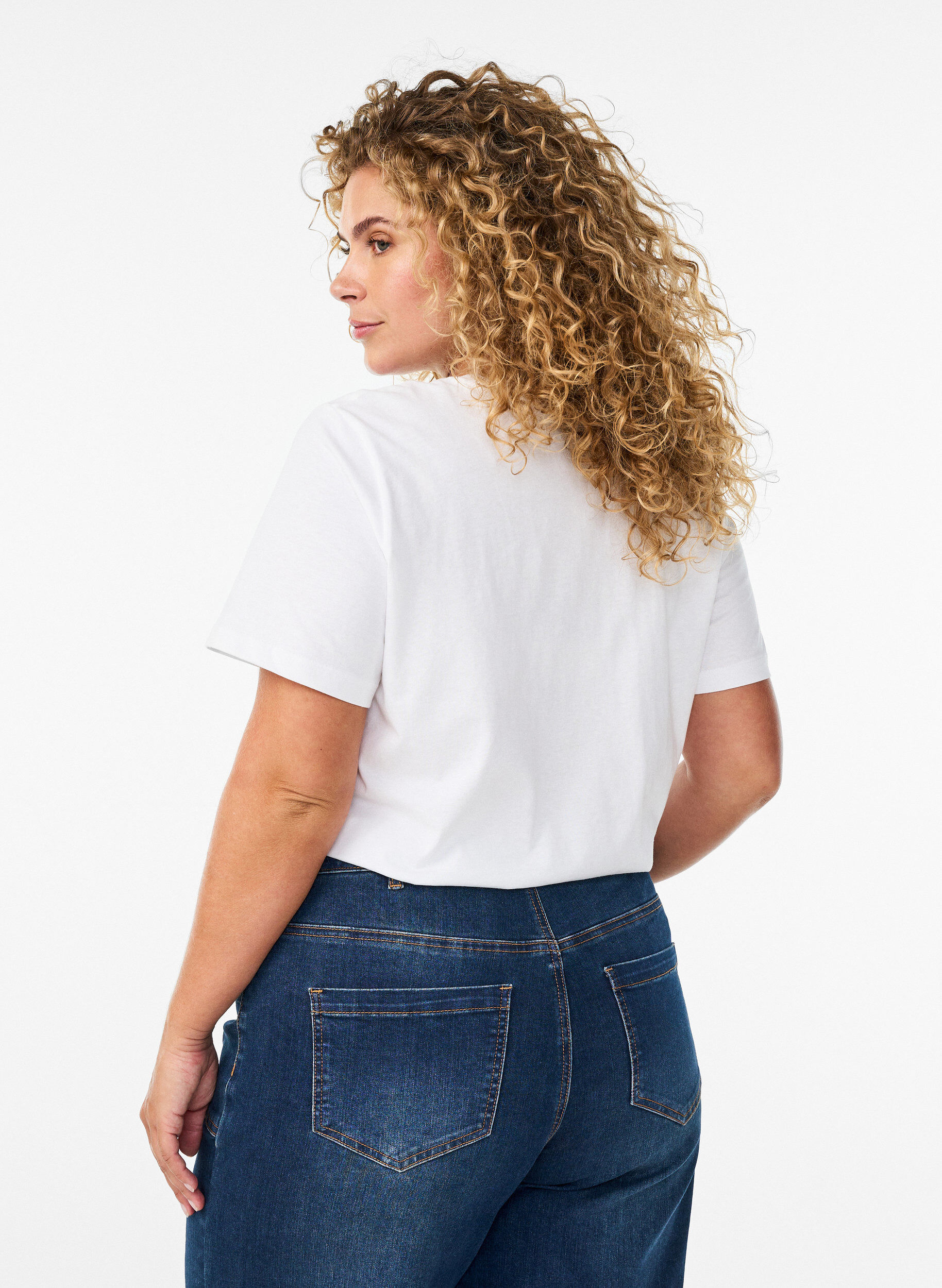 ZizziT-Shirt aus Bio-Baumwolle mit Zitrus-Print, Wei&szlig;, Model image number 2