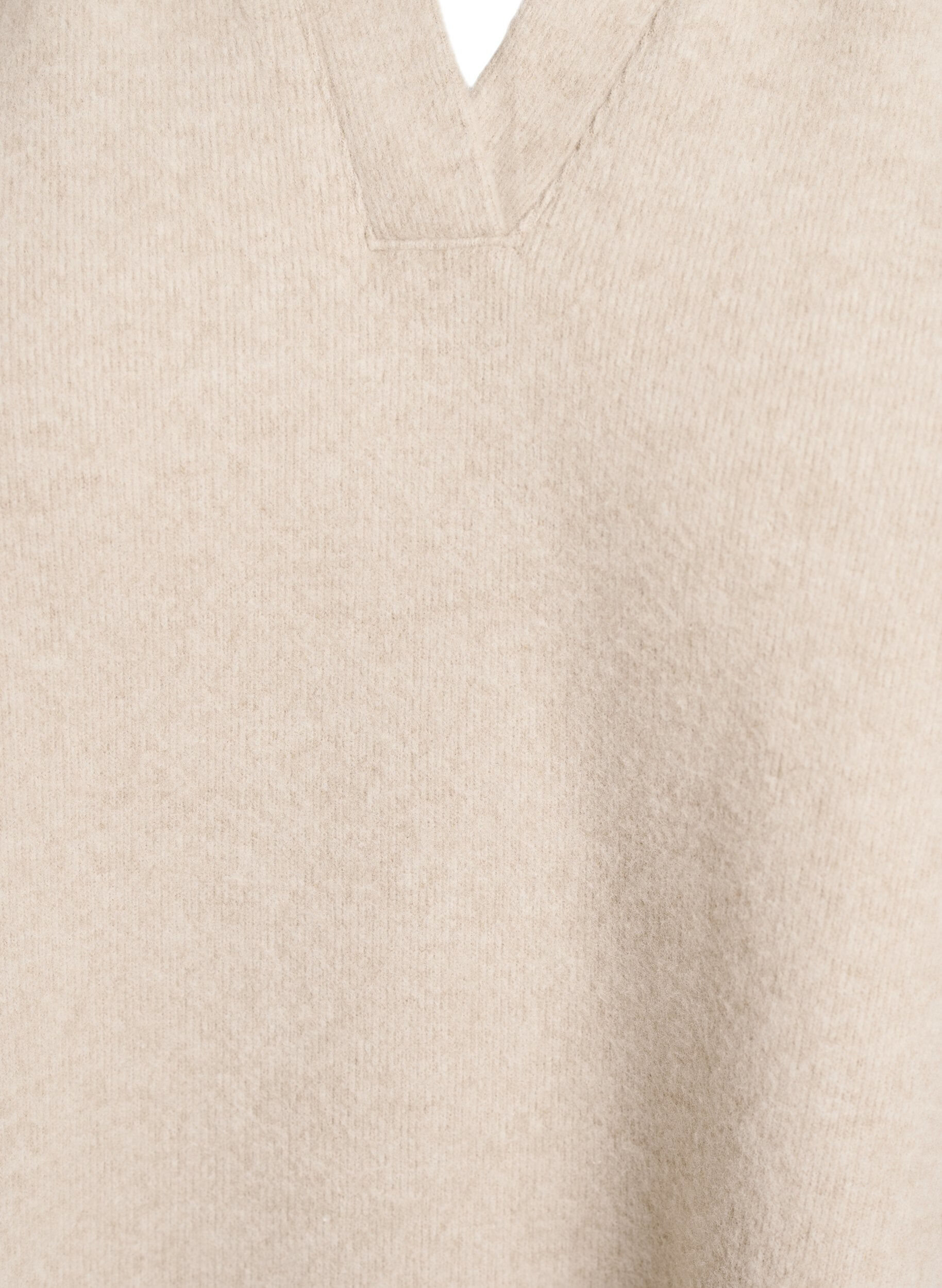 ZizziKnielanges Kleid aus Jersey mit V-Ausschnitt und Kragen, Beige, Packshot image number 2