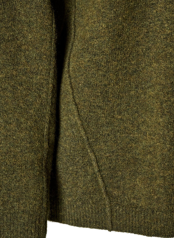 Lockerer Strickpullover mit Kontrastn&auml;hten, Gr&uuml;n, Packshot image number 3