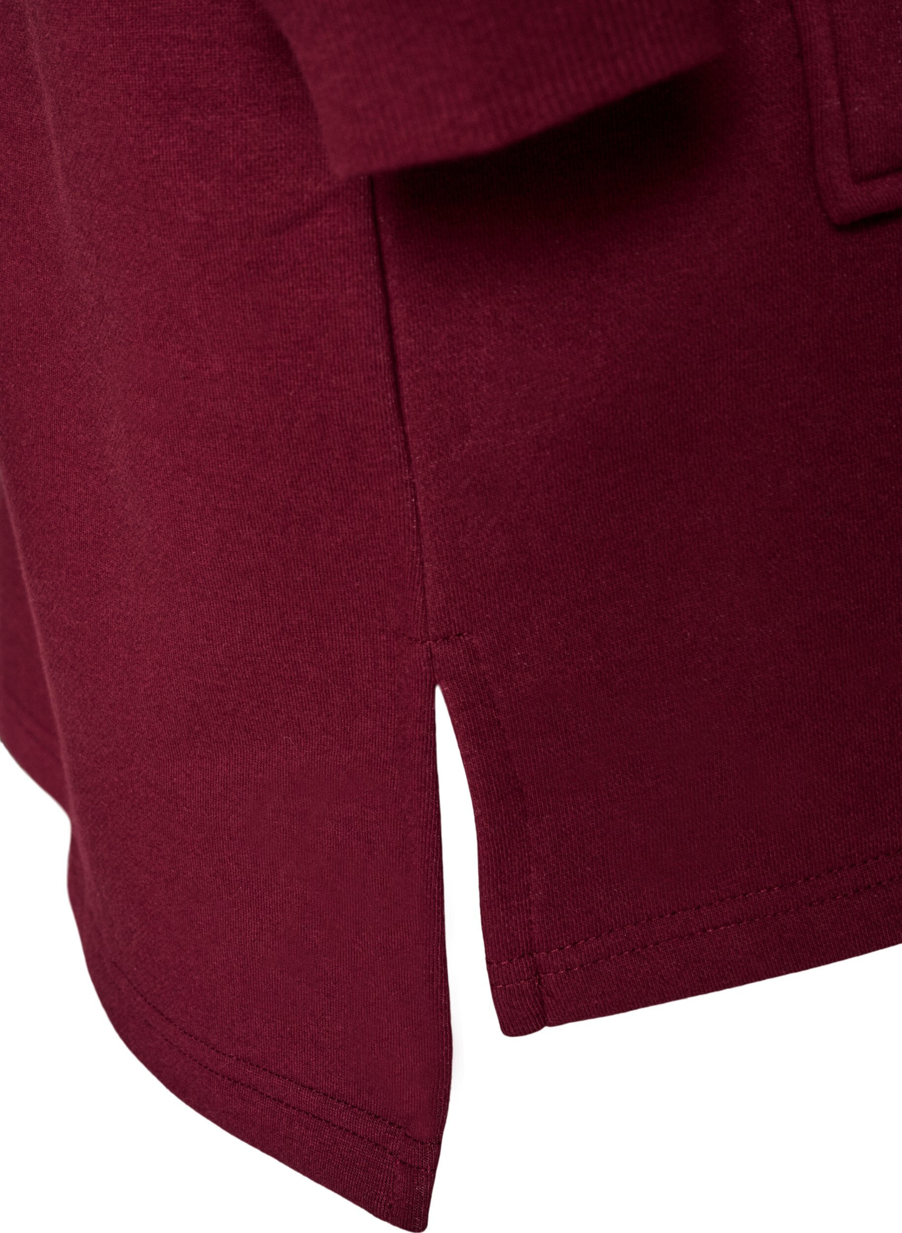 ZizziLanger Cardigan mit Kapuze und Rei&szlig;verschluss, Rot, Packshot image number 4