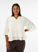 Bluse mit 3/4-&Auml;rmeln und R&uuml;schendetails, Vanille, Model image number 0