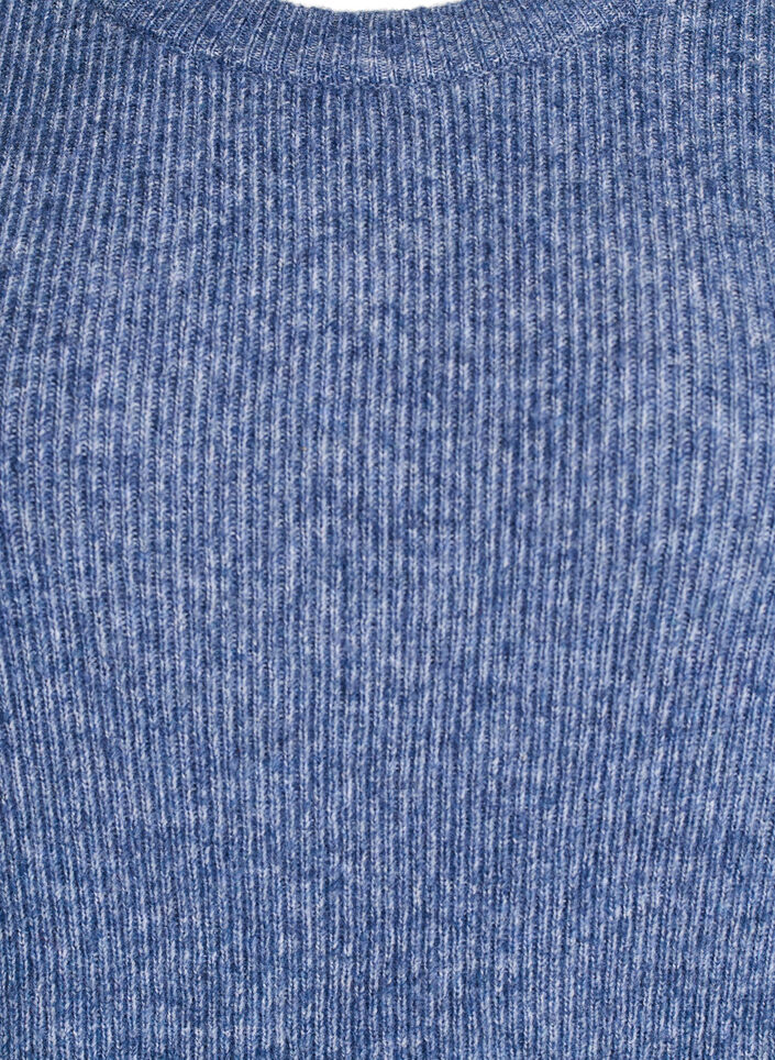 Melierte Strickbluse mit Rundhalsausschnitt, Blau, Packshot image number 2