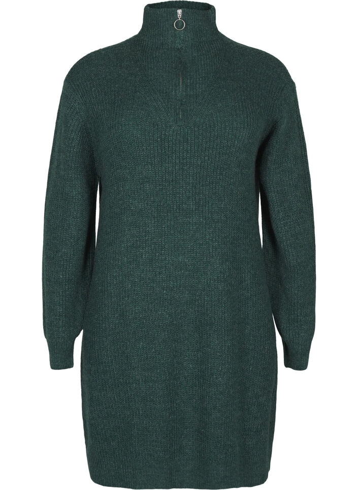 Flash - Strickkleid mit hohem Kragen, Sea Moss Mel., Packshot image number 0