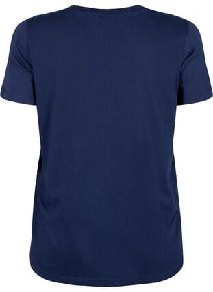 Weihnachts-T-Shirt aus Baumwolle, Navy Blazer Text, Packshot image number 1