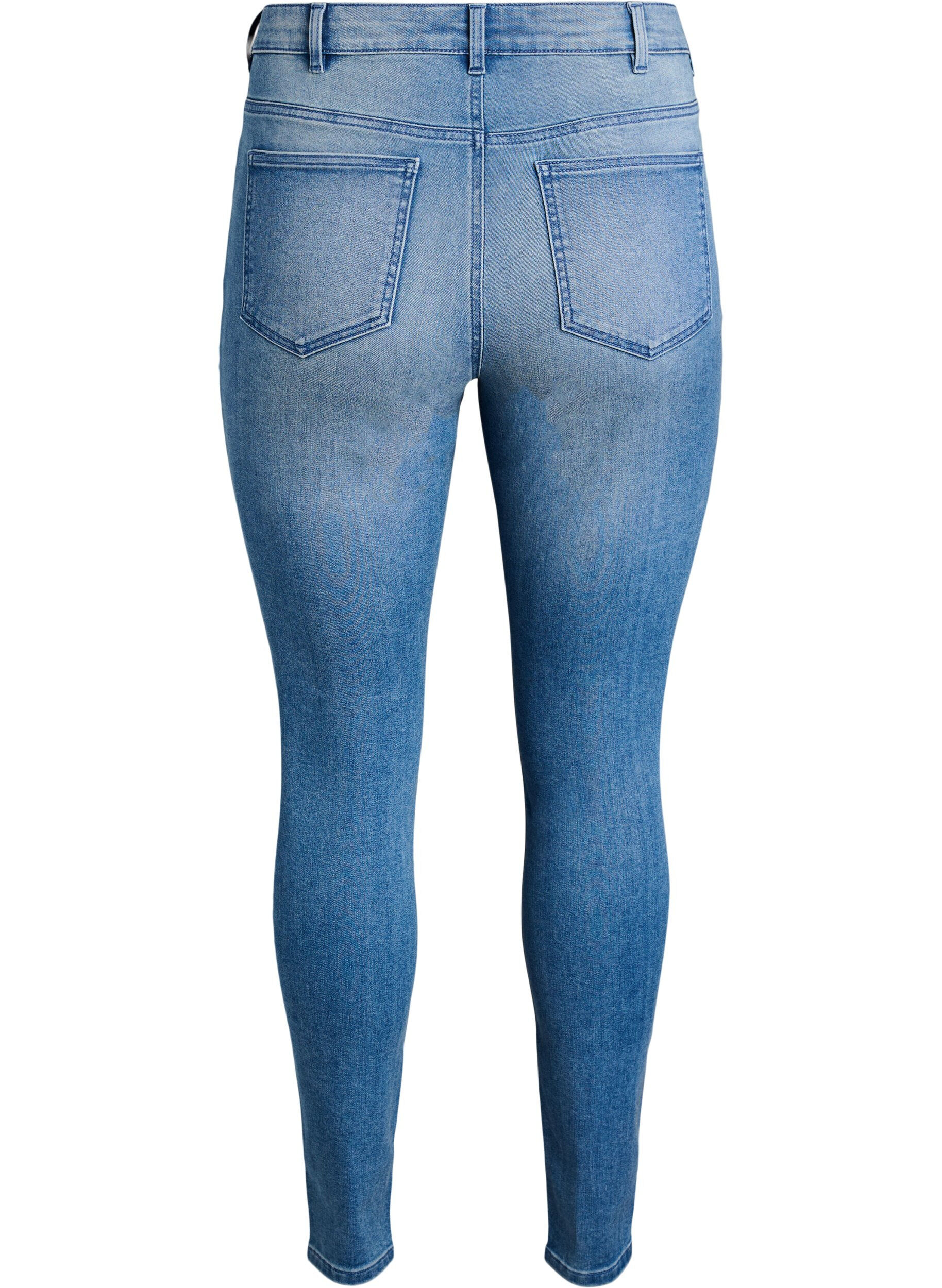 ZizziHoch taillierte super Slim Amy Jeans, Blau, Packshot image number 1