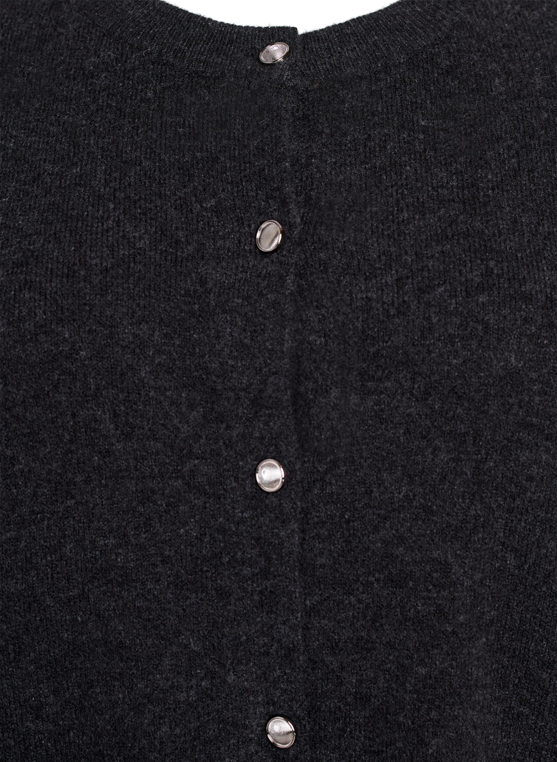 ZizziStrickjacke mit kurzen &Auml;rmeln, Grau, Packshot image number 2