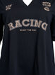 Oversize-T-Shirt mit Racing-Print, Schwarz, Packshot image number 2