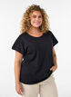 T-Shirt aus Baumwolle mit H&auml;keldetail, Schwarz, Model image number 0