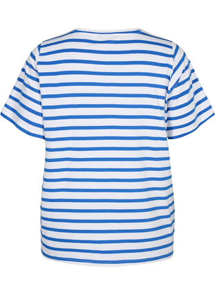 Gestreiftes T-Shirt aus Baumwolle, Blue Stripes, Packshot image number 1