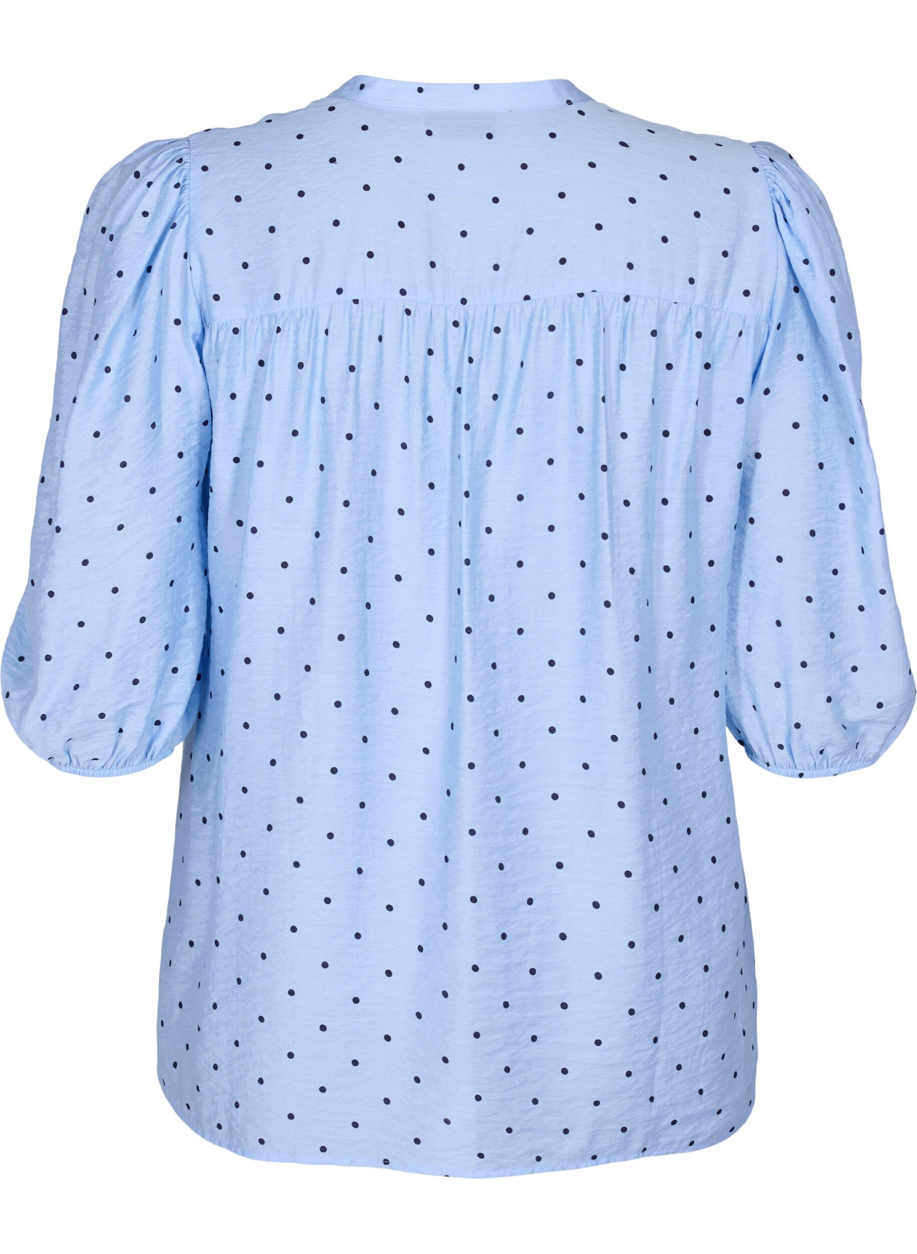 ZizziPunktebluse mit 3/4-&Auml;rmeln aus Viskose, Light Blue Dot, Packshot image number 1