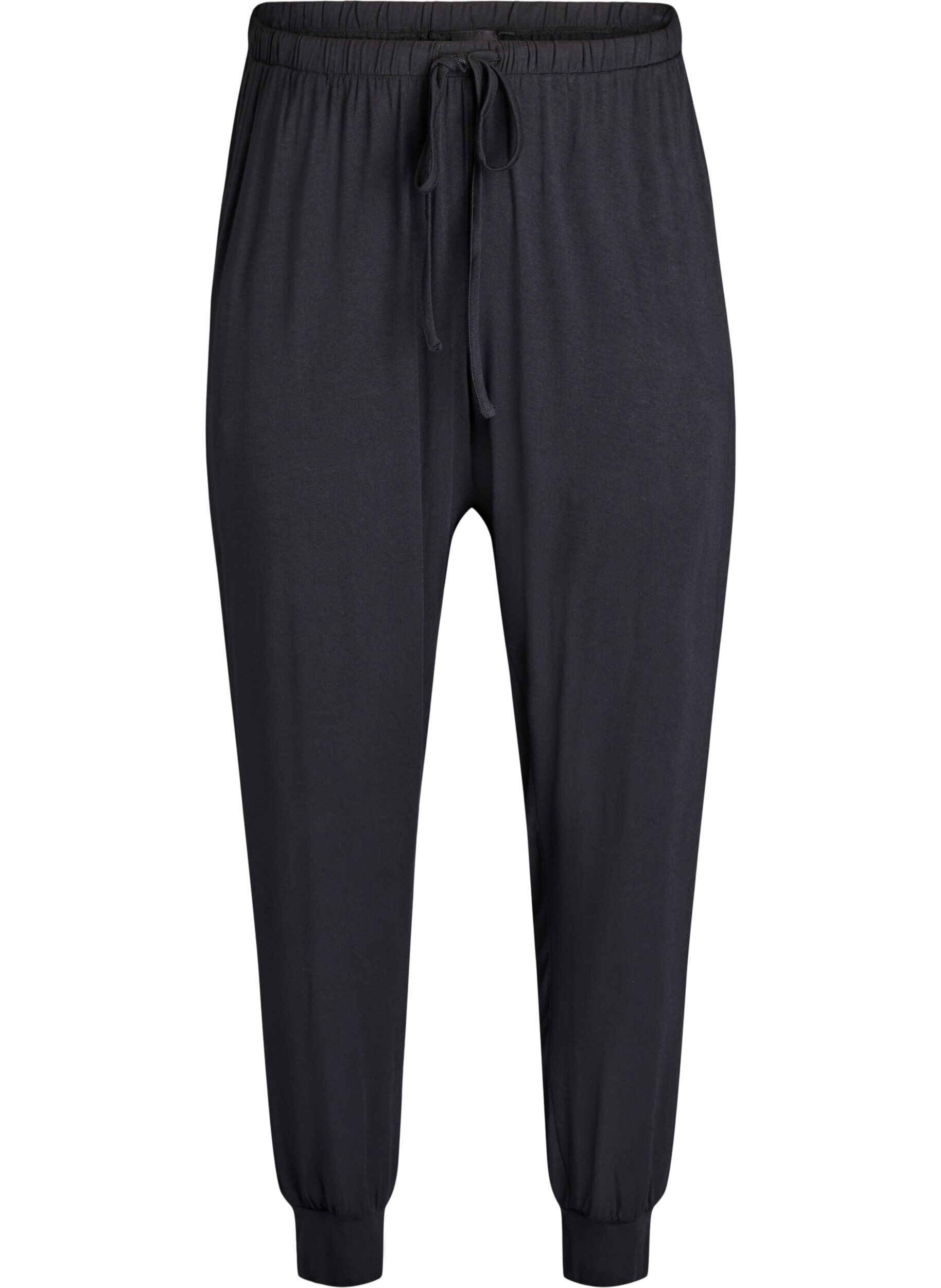 ZizziSchlafhose aus Modal mit hoher Taille, Schwarz, Packshot image number 0