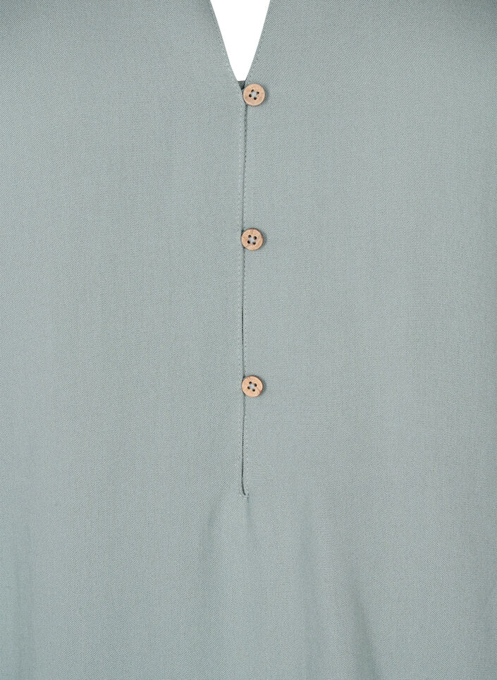 Kurzärmlige Tunika aus Viskose, Chinois Green, Packshot image number 2