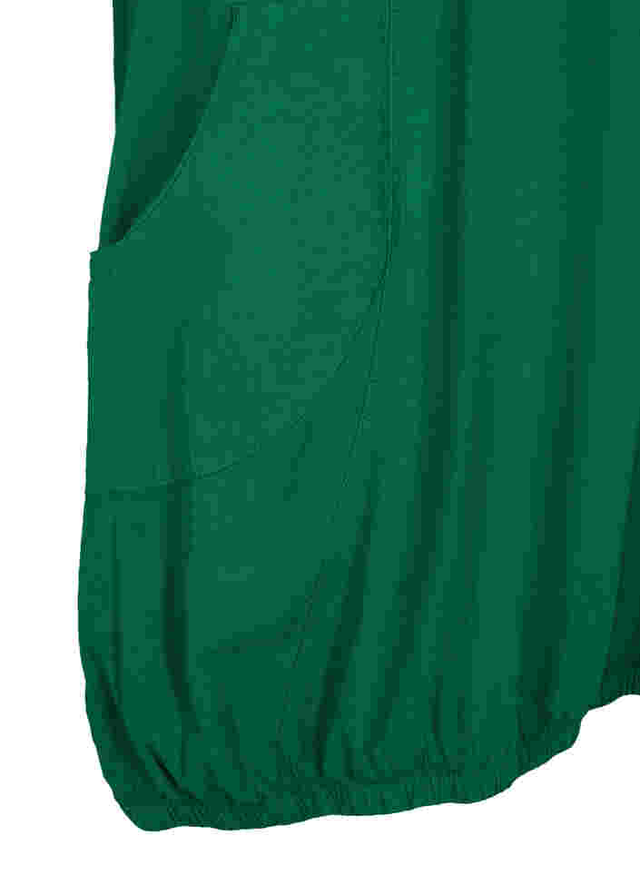 Kurzarm Kleid aus Baumwolle, Verdant Green, Packshot image number 3