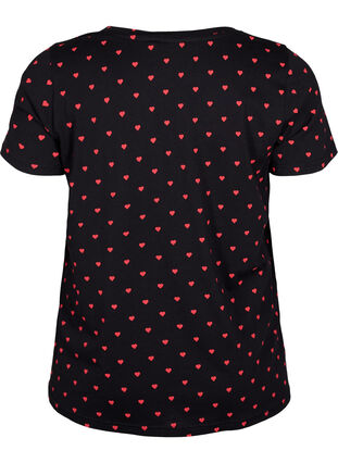 Baumwoll-T-Shirt mit Print, Black AOP, Packshot image number 1