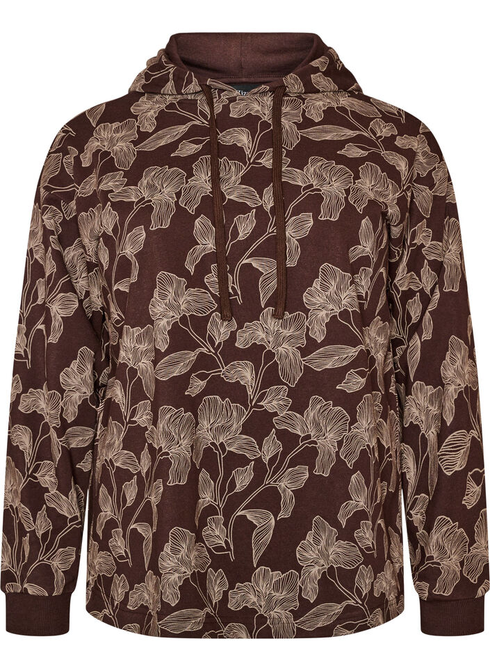 Hoodie mit All-over-Print, Braun, Packshot image number 0