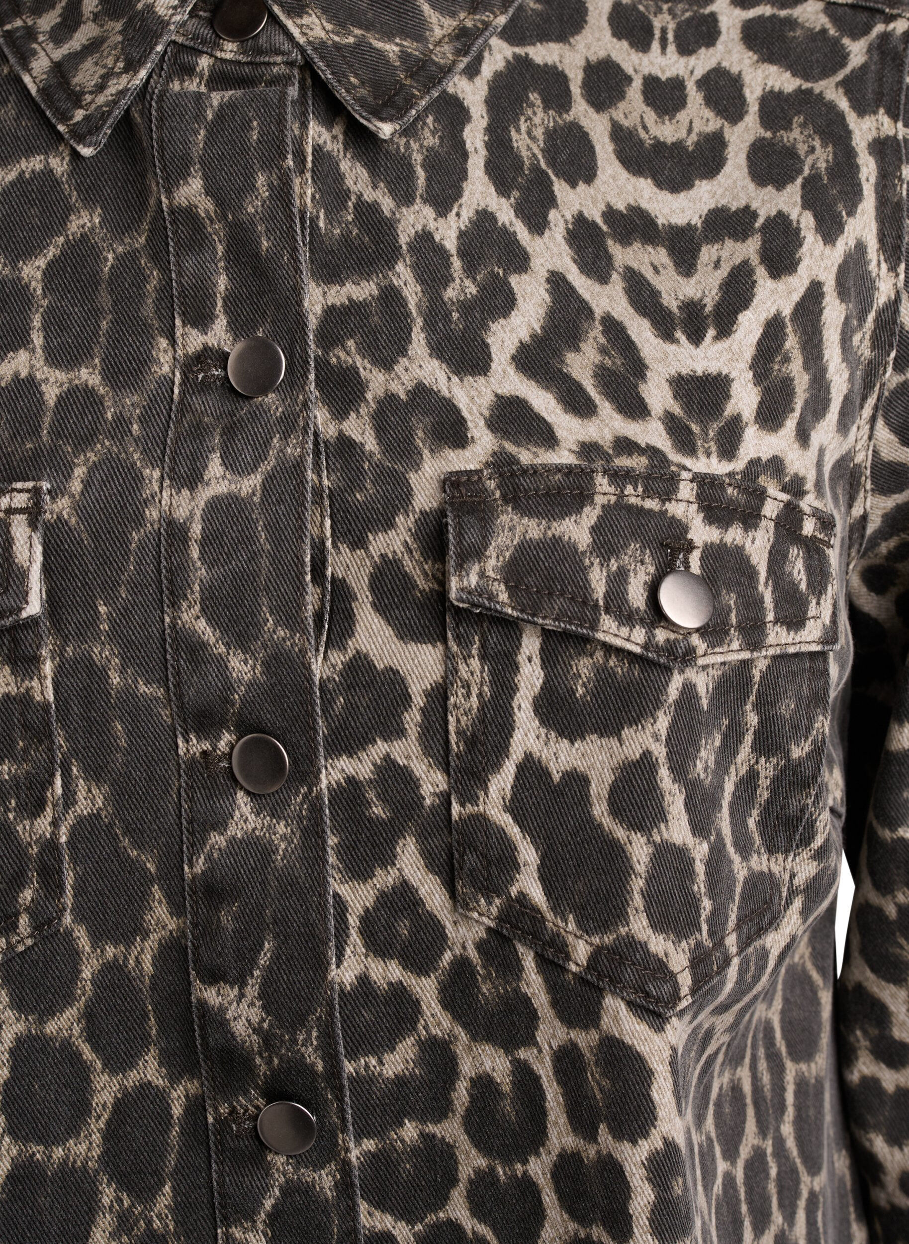 ZizziJeanskleid mit Leopardenmuster und langen &Auml;rmeln, Braun, Packshot image number 2