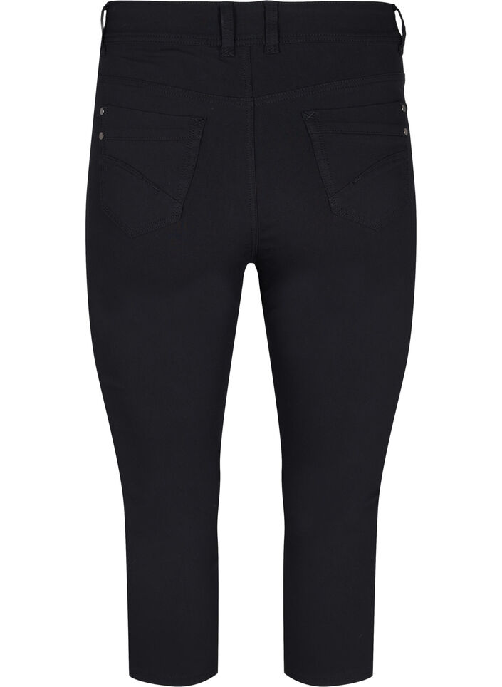 Eng anliegende Capri-Hose aus einer Viskosemischung, Black, Packshot image number 1