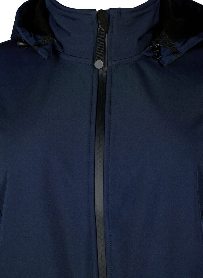 Softshelljacke mit abnehmbarer Kapuze, Blau, Packshot image number 2