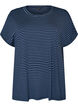 Gestreiftes T-Shirt aus Viskose mit Rundhalsausschnitt, Blau, Packshot image number 0