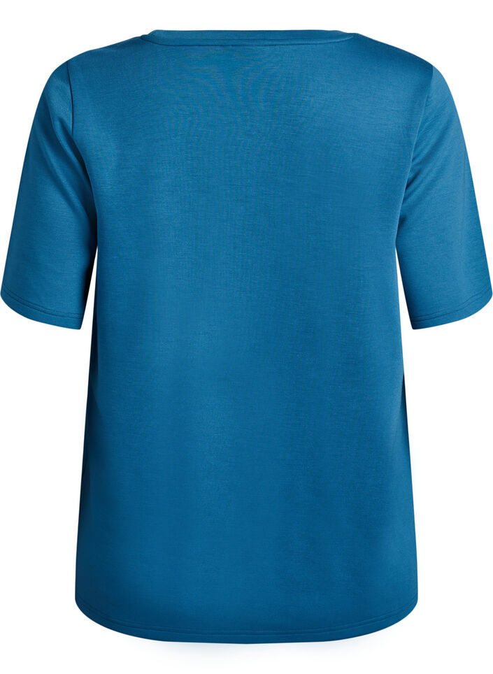 T-Shirt aus Modalgemisch, Petrol, Packshot image number 1